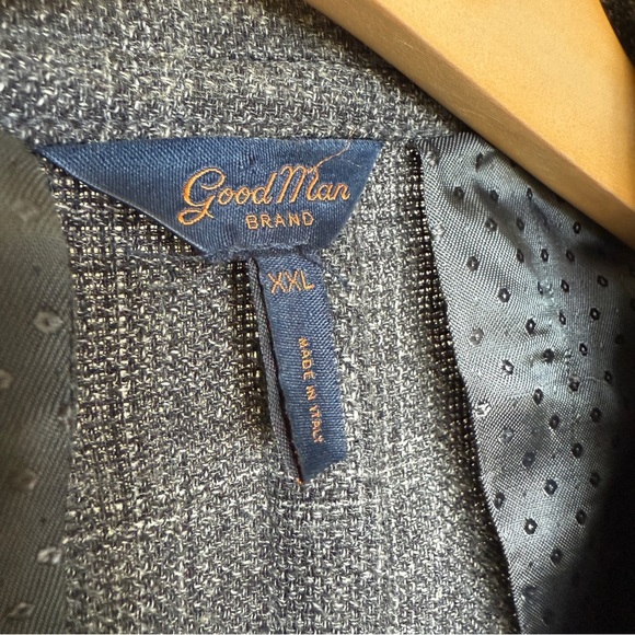 Good Man Brand Men's 2XL Gray Plaid Wool Blend Sport Coat Business Casual - Picture 6 of 13